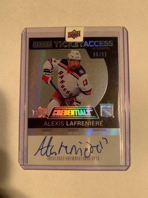 Alexis Lafrenière Debut Ticket Access Auto /99 front
