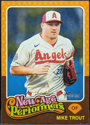2024 Topps Heritage New Age Performers #NAP-3 Mike Trout Los Angeles Angels [890|NAP-3] front