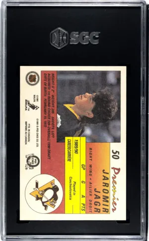 1990-91 O-Pee-Chee Premier Jaromir Jagr #50 SGC 10 back