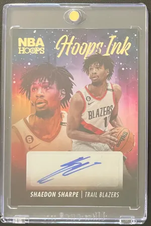 2023 Panini Hoops Shaedon Sharpe Hoops Ink Auto front