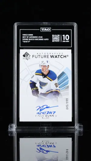 Vince Dunn 2017 Upper Deck Sp Authentic Future Watch Autograph Inscriptions #153 "10/4/17" front