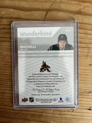 22-23 Stature Matias Maccelli Wunderkind rookie auto back