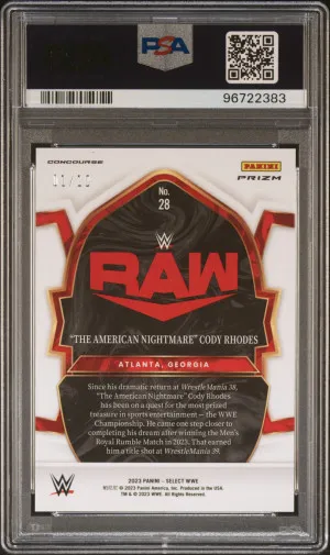 2023 Panini Select Wwe Cody Rhodes Gold Flash back