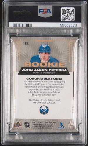 2021 Upper Deck Stature Jj Peterka Photo Variant-Auto-Blue back