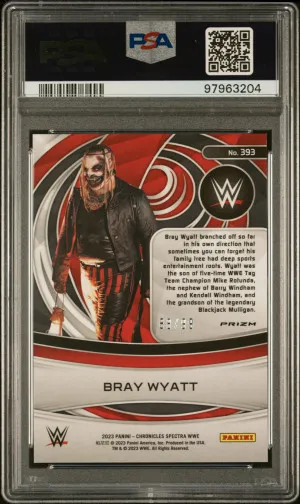 2023 Panini Chronicles WWE Bray Wyatt Spectra Blue 88/99 #393 PSA 10 Pop 2 back