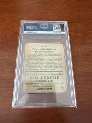 1933 Goudey Tony Cuccinello back