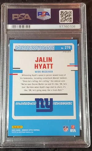 Jalin Hyatt Holo Rated Rookie PSA 10 back