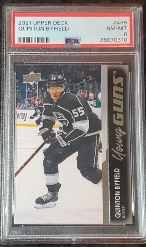 Quinton Byfield Upper Deck YG PSA 8 front