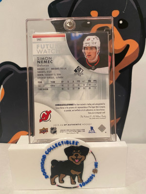 2023-24 SPA Simon Nemec Future Watch Autograph 611/999 back