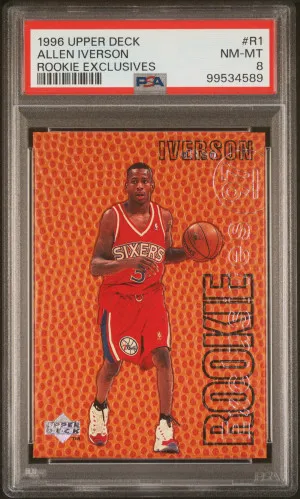 1996 Upper Deck Rookie Exclusives Allen Iverson Rookie Exclusives front