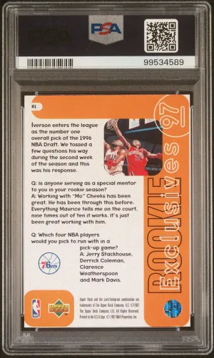 1996 Upper Deck Rookie Exclusives Allen Iverson Rookie Exclusives back