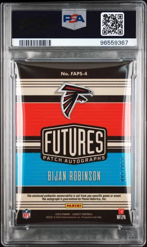2023 Panini Legacy Futures Patch Autograph Bijan Robinson Futures Pat Auto-Ruby back
