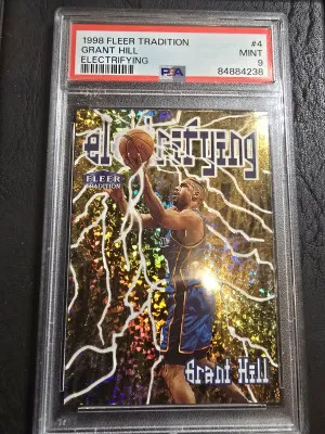 1998 Fleer Tradition Grant Hill Electrifying PSA 9 front