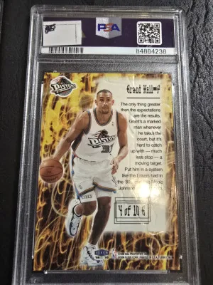 1998 Fleer Tradition Grant Hill Electrifying PSA 9 back