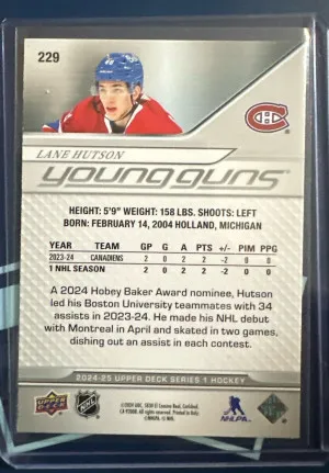 Lane Hutson Young Guns back