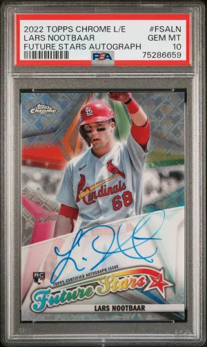 2022 Topps Chrome Logofractor Edition Future Stars Autographs Lars Nootbaar Future Stars Autograph PSA 10 front