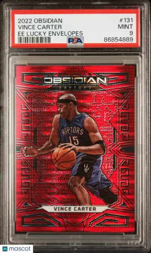 2022 Panini Obsidian Vince Carter #131 Lucky Envelopes /8 PSA 9 POP 2 front
