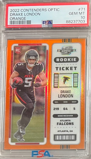 2022 Panini Contenders Optic Drake London Orange Rookie #/50 front