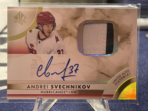 2023-24 UD SP Authentic Andrei Svechnikov Limited Auto Material /50 front
