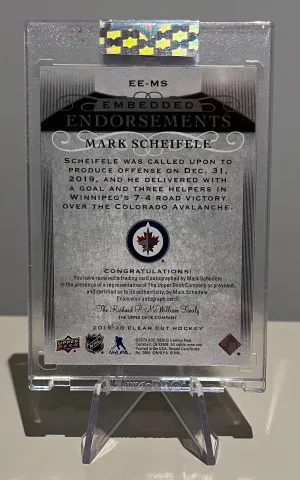 19-20 Clear Cut - Mark Scheifele - Embedded Endorsements Auto /99 back