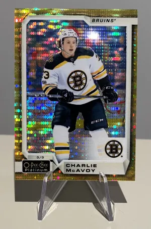 18-19 OPC Platinum - Charlie McAvoy - Seismic Gold /50 front
