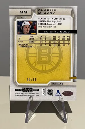 18-19 OPC Platinum - Charlie McAvoy - Seismic Gold /50 back