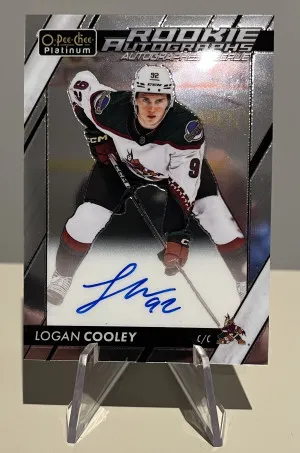 23-24 OPC Platinum - Logan Cooley - Rookie Autograph front
