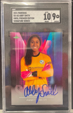 Abby Smith 2021 Parkside NWSL Premier Edition Sig. Series SGC 9/10 front