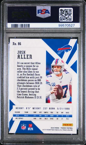 2020 Panini Phoenix Josh Allen Fire Burst back