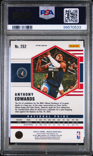 2020 Panini Mosaic Anthony Edwards Rookie Camo Pink back