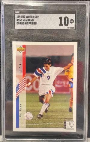 Mia Hamm 1994 UD World Cup English/Spanish #268 SGC 10 front