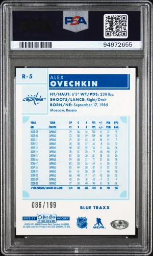 2022 O-Pee-Chee Platinum Retro Alex Ovechkin Retro-Blue Traxx back