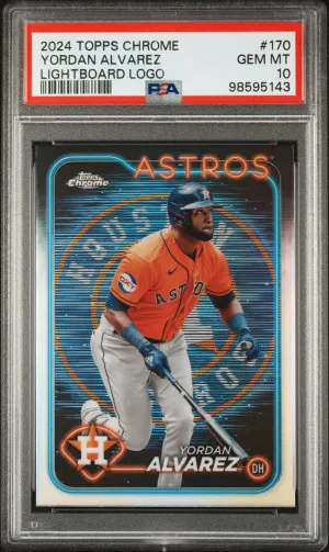 2024 Topps Chrome Yordan Alvarez Lightboard Logo front