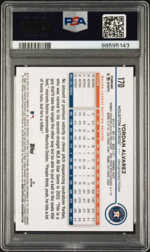 2024 Topps Chrome Yordan Alvarez Lightboard Logo back