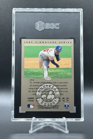 1996 Leaf Signature Series Gold Pedro Martinez Auto back