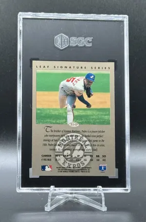 1996 Leaf Signature Series Silver Pedro Martinez Auto back