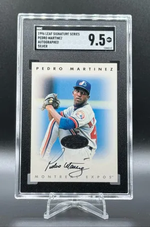 1996 Leaf Signature Series Silver Pedro Martinez Auto front