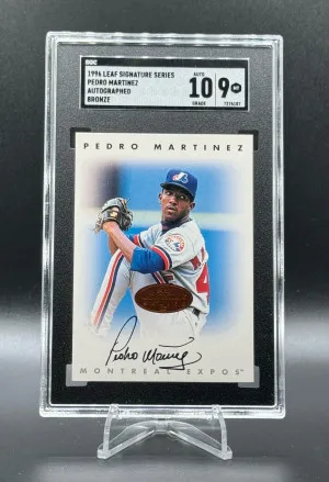 1996 Leaf Signature Series Bronze Pedro Martinez Auto front