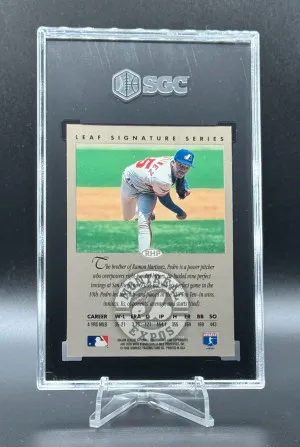 1996 Leaf Signature Series Bronze Pedro Martinez Auto back