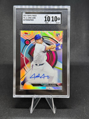 2023 Topps Finest Josh Jung Refractor Autograph front