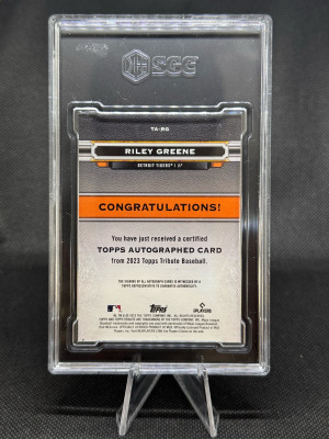 2023 Topps Tribute Riley Greene back