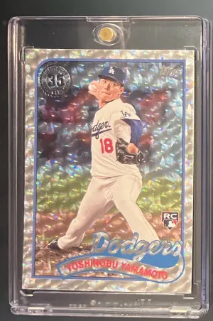 2024 Topps Series 2 Yoshinobu Yamamoto Mega Silver Foil Rookie front