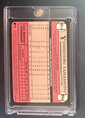 2024 Topps Series 2 Yoshinobu Yamamoto Mega Silver Foil Rookie back