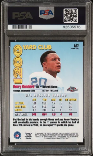 1999 Topps Chrome All-Etch Barry Sanders #AE7 PSA 10 back