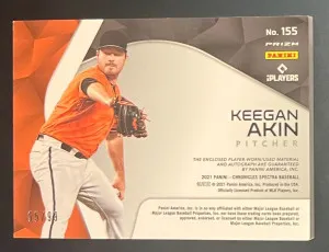 2021 Panini Spectra Keegan Akin RPA /99 back