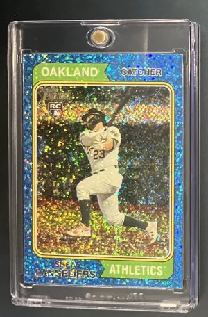 2023 Topps Heritage Shae Langeliers Blue Sparkle Rookie SP front