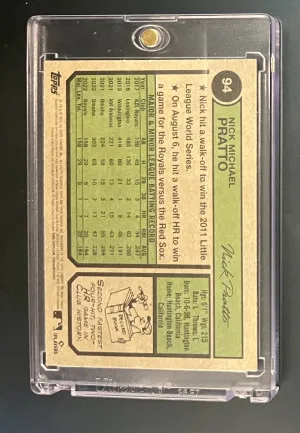 2023 Topps Heritage Nick Pratto Blue Sparkle back