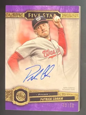 2021 Topps Five Star Patrick Corbin Purple Auto /50 front