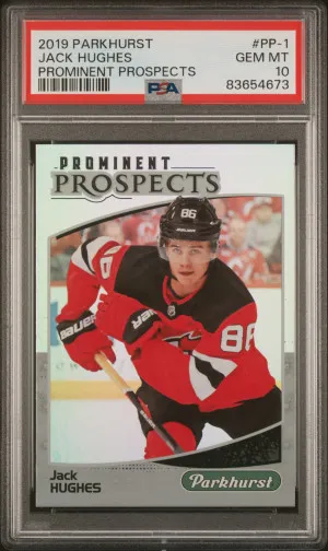 2019 Parkhurst #PP-1 Jack Hughes Prominent Prospects PSA 10 front