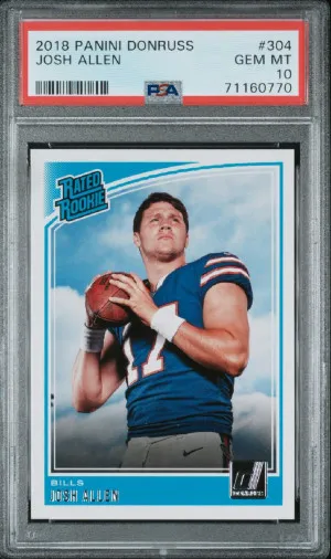 2018 Panini Donruss Josh Allen Rated Rookie PSA 10 front